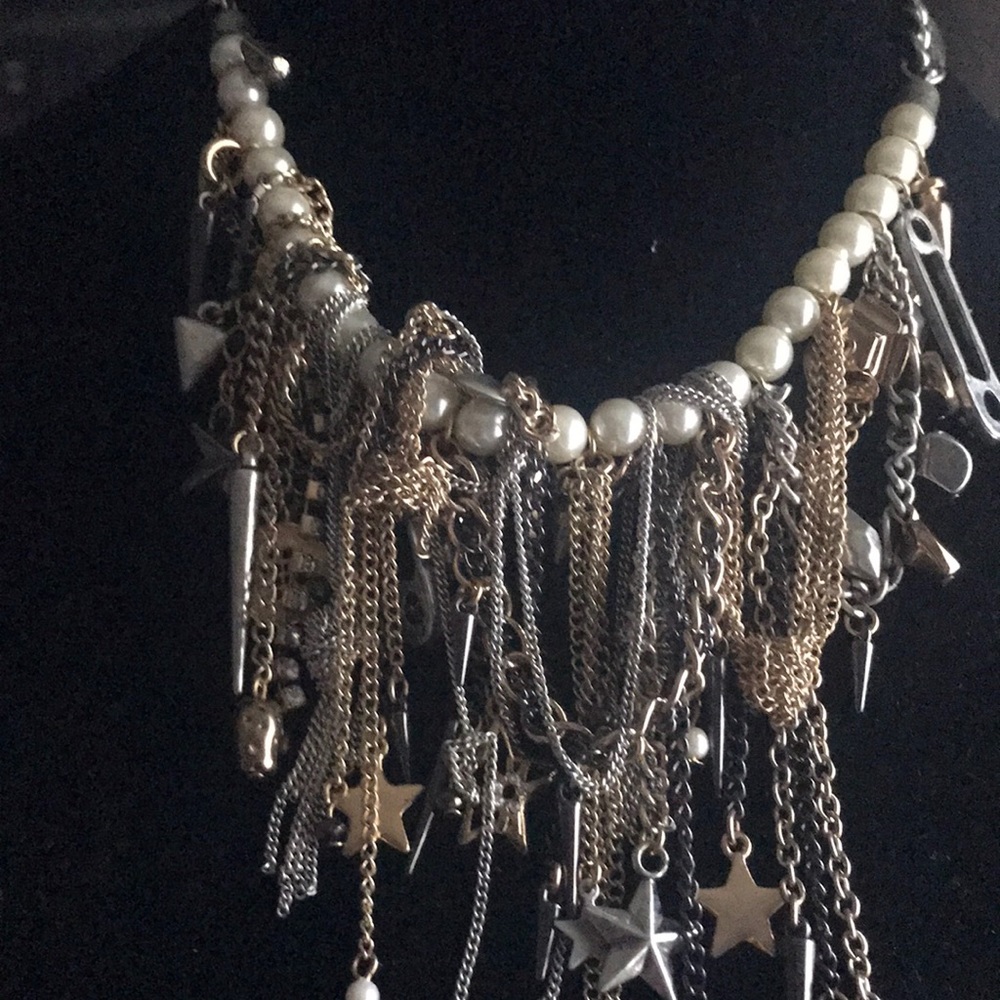 Chains/Charms Statement Necklace 20inches